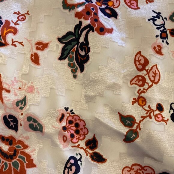 NWT Tory Burch Size US 6 Shift Dress Silk Burnout in Ivory Mountain Paisley - Picture 15 of 16